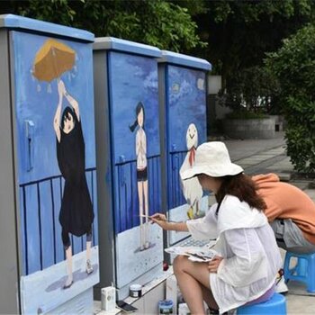 配电箱彩绘1街道路边艺术涂鸦新视角手绘团队做事认真品质更棒